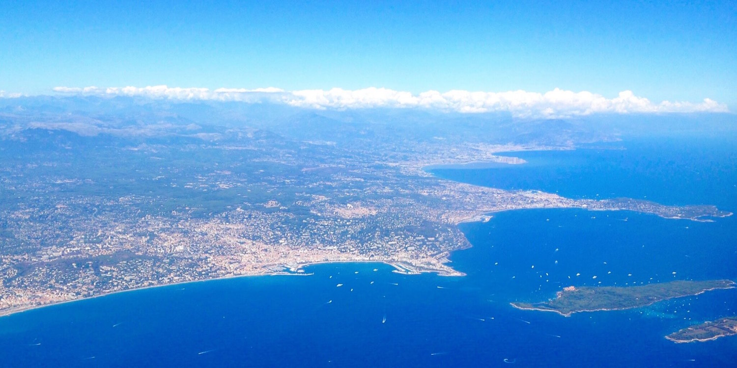 Vue aérienne Cannes Nice